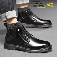 骆驼动感男鞋秋冬季英伦风马丁靴男百搭真皮靴子男士高帮工装短靴