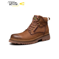 骆驼动感真皮马丁靴英伦男靴子加绒棉鞋男士保暖高帮皮靴工装靴男