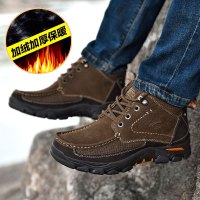 德国骆驼动感冬季保暖棉鞋男士新款爸爸加绒雪地靴保暖高帮靴子潮