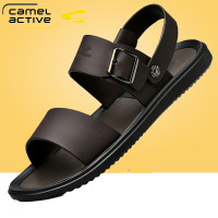 德国骆驼动感凉鞋男夏季新款真皮休闲沙滩鞋男士潮流两用凉拖鞋男