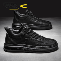 德国骆驼动感男鞋春季新款百搭休闲板鞋男士潮流运动英伦气垫皮鞋