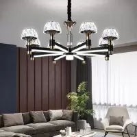 客厅吊灯现代简约LED餐厅灯北欧三室两厅符象水晶灯臂发光简欧式吊灯