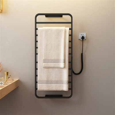 电热毛巾烘干架家用浴室电动智能浴巾架碳纤恒温加热架免打孔