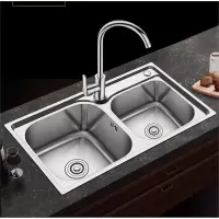 厨房不锈钢水槽双槽加厚一体成型手工单水池符象洗碗洗菜盆洗手盆