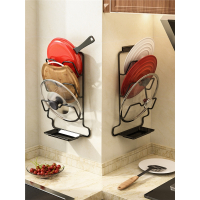 免打孔厨房置物架太空铝锅盖架符象壁挂菜板砧板沥水收纳架厨具挂架子
