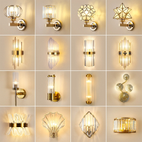 水晶壁灯轻奢客厅背景墙灯符象北欧现代简约楼梯过道走廊卧室床头灯具