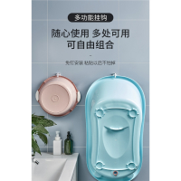 卫生间免打孔洗澡盆浴室符象脸盆挂钩壁挂式不锈钢脸盆收纳架挂盆