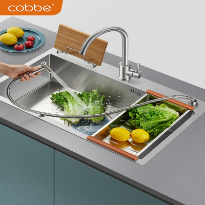 卡贝(cobbe)手工水槽加厚洗碗槽年货厨房水池菜盆洗菜盆家用大单槽