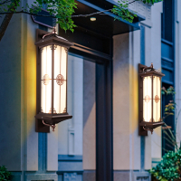 符象中式户外太阳能壁灯别墅庭院大门墙灯室外花园阳台走廊过道灯