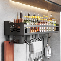 尔沫厨房收纳置物架免打孔多功能家用壁挂式筷子刀架用品大挂架