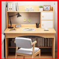 符象电脑桌台式家用书桌书架一体桌学生学习桌椅组合卧室办公写字桌子