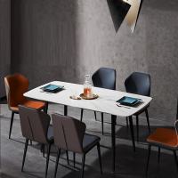 符象岩板餐桌长方形意式轻奢家用可现代简约网红小户型岩板餐桌椅组合