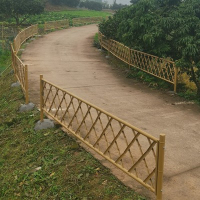 不锈钢仿竹护栏绿色景观园艺围栏公园别墅竹节不锈钢竹篱笆栅栏