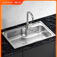 卡贝(cobbe)304不锈钢水槽单槽厨房洗菜盆加厚洗菜池大水池家用洗碗槽