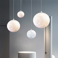 符象餐厅吊灯月球灯星球形月亮灯过道吧台吊灯商用工装灯具卧室灯Z001