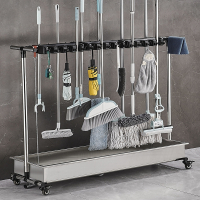 符象不锈钢拖把池架可移动落地挂扫把商用放清洁置物架阳台收纳沥水架