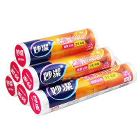 妙洁保鲜袋大中小号一次性食品PE连卷耐高温手撕袋加厚点断式家用[大号35×25cm][5卷共400只]