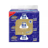 洁云卫生纸250张3包加韧平板压花卫生纸厕纸厕所草纸家用方包纸巾