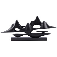 现代简约新中式软装样板房办公室装饰品风水玄关客厅山水摆件