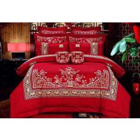 婚庆用品 十件套之婚庆4件套床上用品 结婚雕提花绣花婚庆