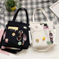 斜挎包女学生ins韩版百搭大容量帆布袋学生双肩背包单肩包手提袋