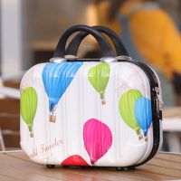行李箱女陪嫁旅行手提箱14寸复古迷你化妆箱结婚小箱子化妆包登机|气球[彩绘图案款] 16寸[加大容量版]