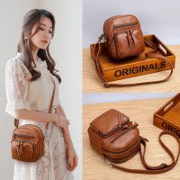 时尚多层兜斜挎包女小包2020新款包包女手机包女包女复古软皮单肩