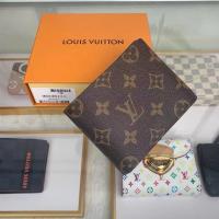 学生韩版大牌L家真牛皮2020新款潮流男士钱包奢侈品外贸短款钱夹|老花 不带盒子