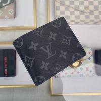 学生韩版大牌L家真牛皮2020新款潮流男士钱包奢侈品外贸短款钱夹|黑花 不带盒子