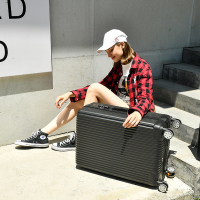 可充电万向轮拉杆箱行李箱女学生韩版旅行箱男密码箱登机箱大容量|可充电复古黑色 28寸