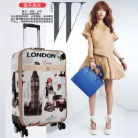 行李箱男女韩版拉杆箱26万向轮旅游旅行箱子20寸28|香车美女(防水耐磨带扩展皮箱) 24寸(中号)