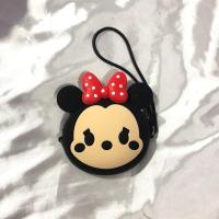 零钱包米奇饭卡包女熊带挂绳抖音同款学生证件可妮兔硅胶韩国布朗|米妮 挂绳+银色链条