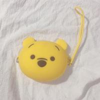 零钱包米奇饭卡包女熊带挂绳抖音同款学生证件可妮兔硅胶韩国布朗|维尼熊 挂绳