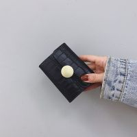欧美时尚多卡位小钱包信用卡片夹搭扣迷你小巧零钱包 女士小钱包|黑色