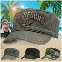 帽子男士春秋季中老年平顶帽纯棉户外休闲迷彩运动帽新式绿军帽男