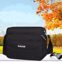 帆布男挎包新款防水牛津布包商务包斜挎男包横款单肩包生意收钱包