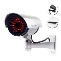 插电款仿真监控红外仿真摄像头220v假监控假摄像头带灯感应送电源