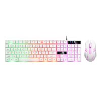 电脑键盘鼠标套装 发光键鼠套装 有线游戏键盘 发光键盘鼠标 [套装]832白色中板发光