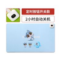 冬季暖桌垫发热桌垫学生时尚暖手桌垫电脑办公发热鼠标垫加热桌垫 [按钮]蓝猫款