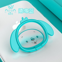 手机超薄指环扣支架通用圆型金属手指车载磁吸铁片男女款手机壳挂钩多功能支撑架可|碧海蓝-小狗金属指环扣