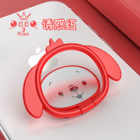 手机超薄指环扣支架通用圆型金属手指车载磁吸铁片男女款手机壳挂钩多功能支撑架可|诱惑红-小狗金属指环扣