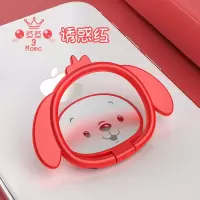手机超薄指环扣支架通用圆型金属手指车载磁吸铁片男女款手机壳挂钩多功能支撑架可|诱惑红-小狗金属指环扣
