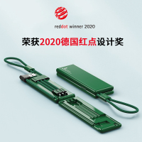 数据线一拖三手机充电器快充三头三合一多头功能多用适用苹果安卓华|墨绿色[苹果/安卓/Type-C同时充电]充电提速50%