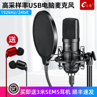 麦克风电脑台式机笔记本录音专用主播直播游戏语音视频会议网课上课家用小型usb接口电容手提外接收音用