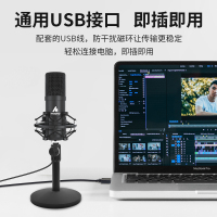 麦克风电脑台式机笔记本录音专用主播直播游戏语音视频会议网课上课家用小型usb接口电容手提外接收音用