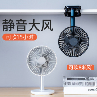 小风扇可充电便携式电小型学生宿舍床上用床头夹式家用超静音办公室桌面usb大风力厨房夹子迷你电池电扇