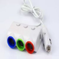 车载点烟器一拖三多功能电源插头汽车24v转换充电器插座快充|12v24v共用【白色】