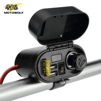 摩托车双usb手机充电器防水快充5v3a车载点烟器多功能电压显示表|双USB充电口/带点烟器
