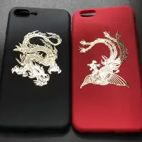 中国风龙凤图手机金属贴纸 超薄镀金手机个性背贴 电脑车身装饰贴
