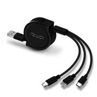 伸缩一拖三小米98note3数据线6手机充电器线红米note7快充mix2s|四色伸缩一拖三黑色1.2米